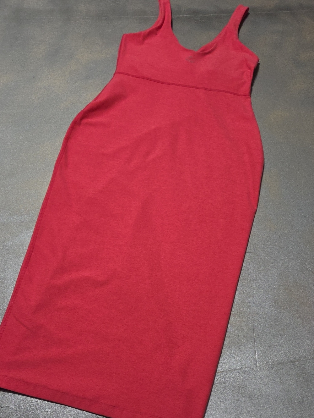 Beyond Yoga Red Fitted Midi Pencil Skirt Dress With Bra. NWOTS